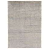 Hand-Knotted High-Quality Silver and Teal Area Rug