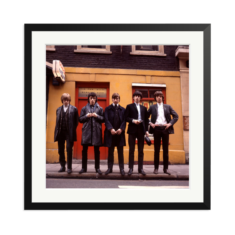 The Rolling Stones outside the Tin Pan Alley Club, Black, 25" H x 25" W