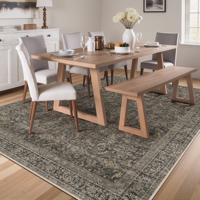 Goudeau Vintage Area Rugs For Living Room With Non-Slip Backing, Rectangle 5' x 7'