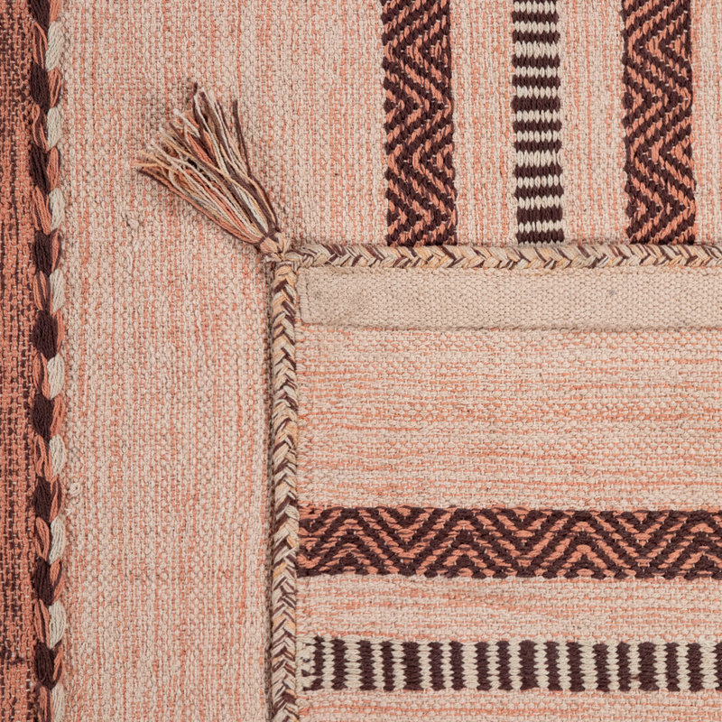 Gabriella Striped Cotton Hand Woven Area Rug, Rectangle 120 x 170cm