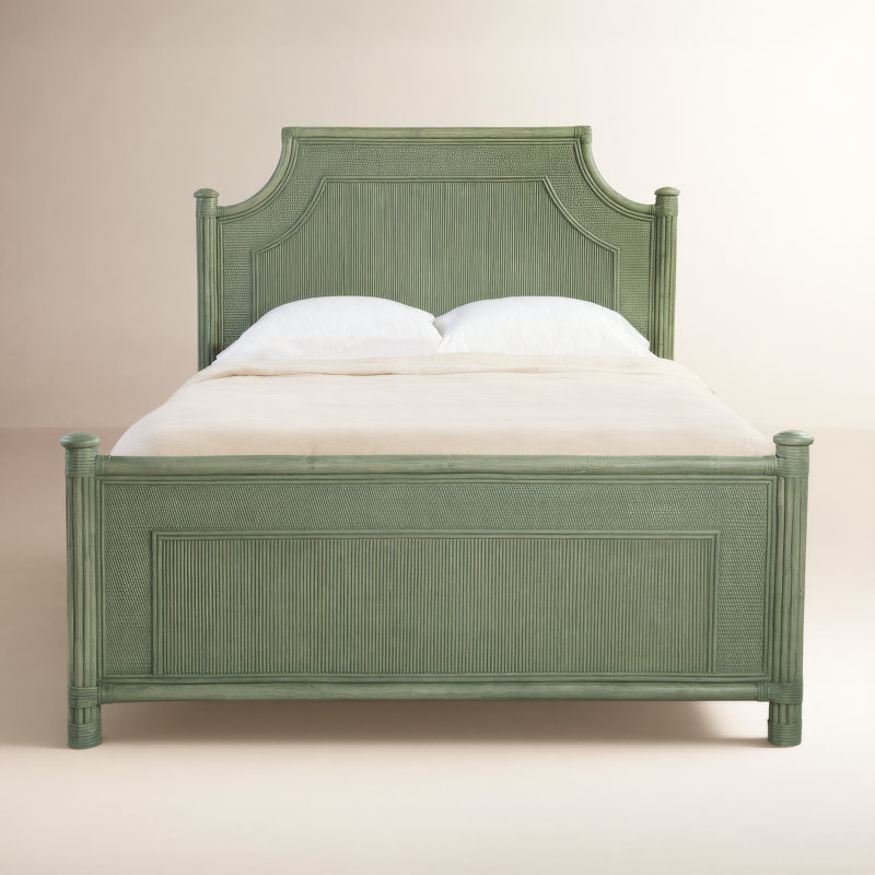 Summer Retreat Rattan Bed, King, Mineral