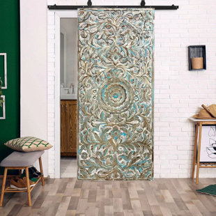 Vintage Indian Teak Double Doors – Antique Hand-carved Wooden Doors, 80x33.5
