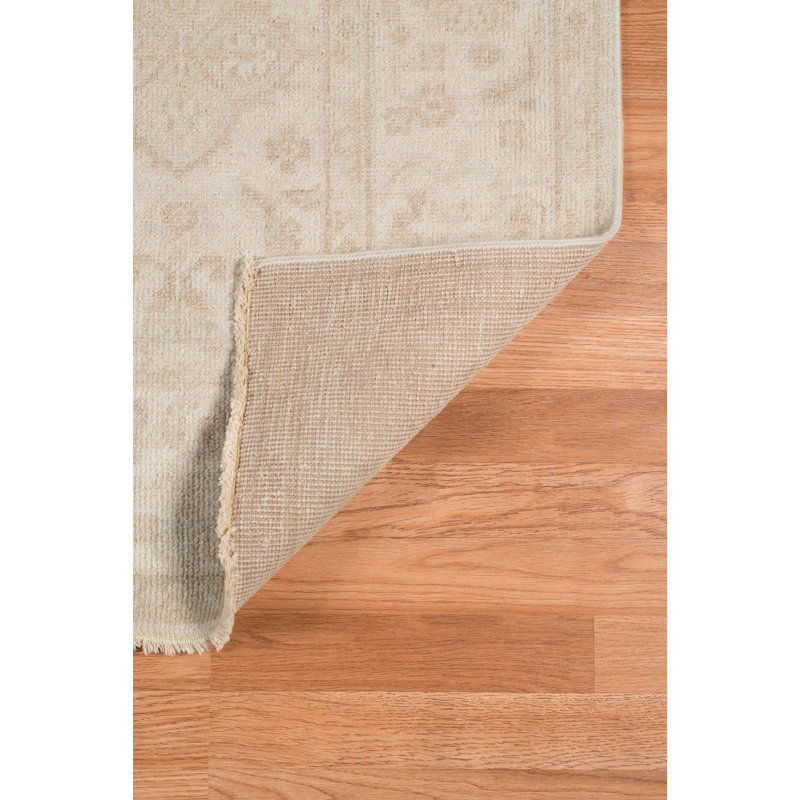 Ainsley Hand-Knotted Beige 2'x3' Rug, Rectangle 6' x 9'