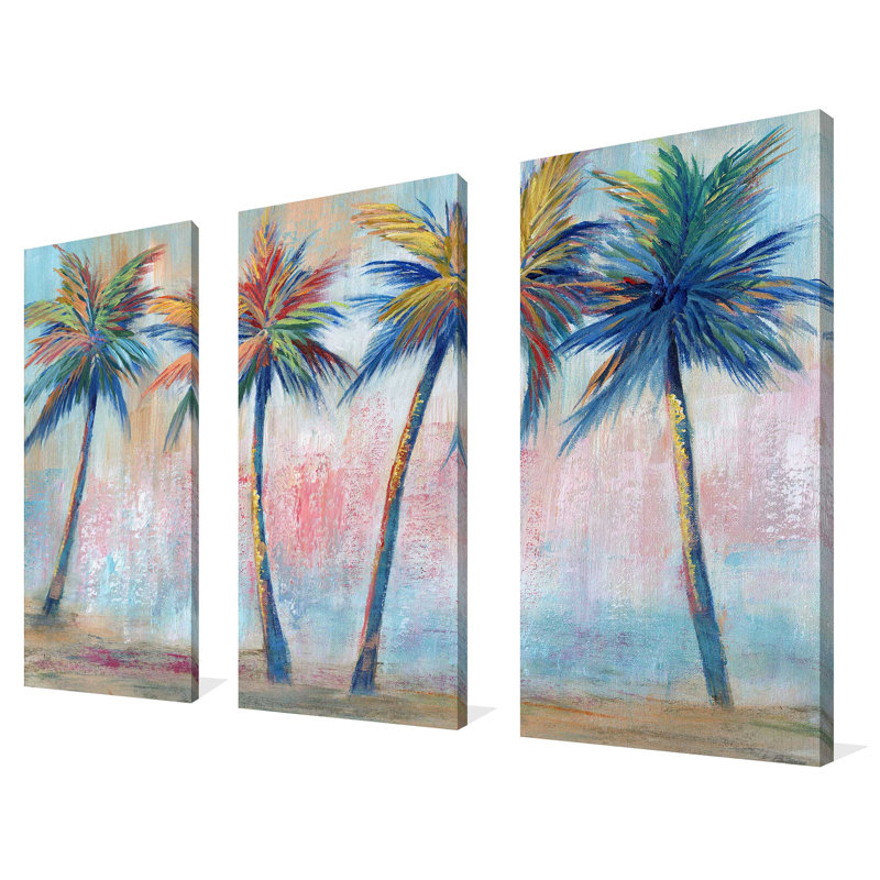 "Color Pop Palms", ensemble de 3 impressions sur toile