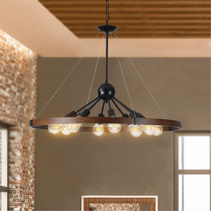 Lustre industriel rustique 32 po