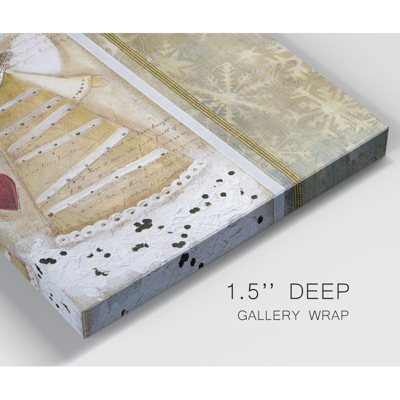 «Cloud Angel with Heart», ensemble de 2 peintures, H 12 po x l 16 po x P 1 po, Toile tendue, Pas de tapis