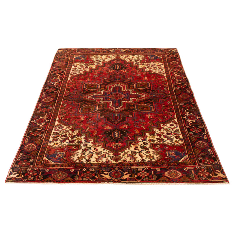 Tapis rouge en laine unique 6 pi 5 po x 9 pi 3 po Sarabi
