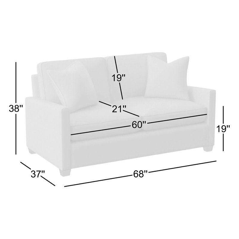 Nicklaus Sofa, Java Finish, White Performance Fabric; 0851-94, 5" Innerspring Mattress