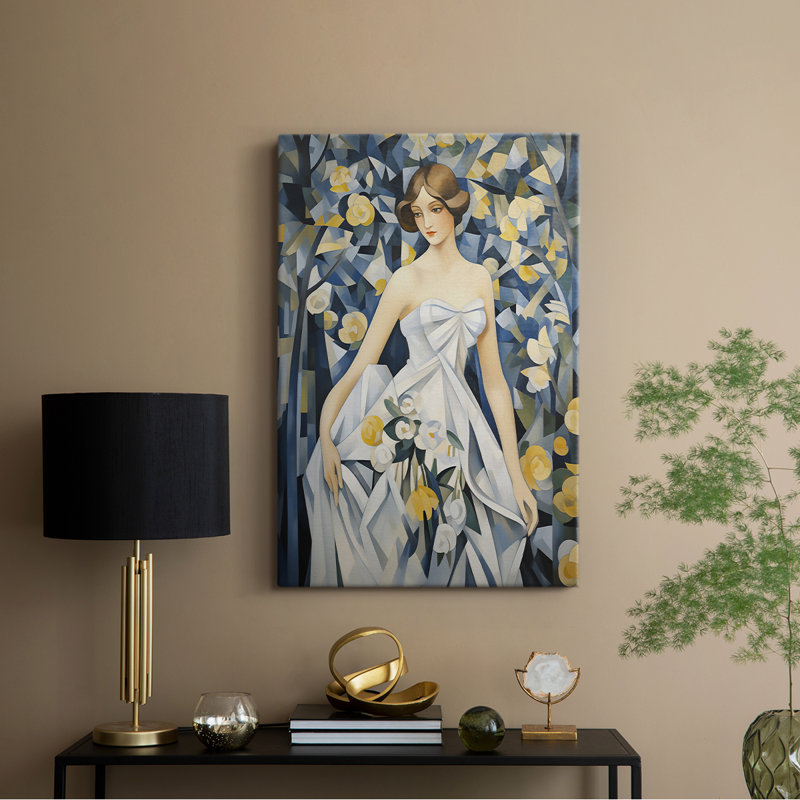 WOMEN Series DLxxIV - Toile tendue avec châssis de qualité supérieure - Prêt à être accroché, H 18 po x l 12 po