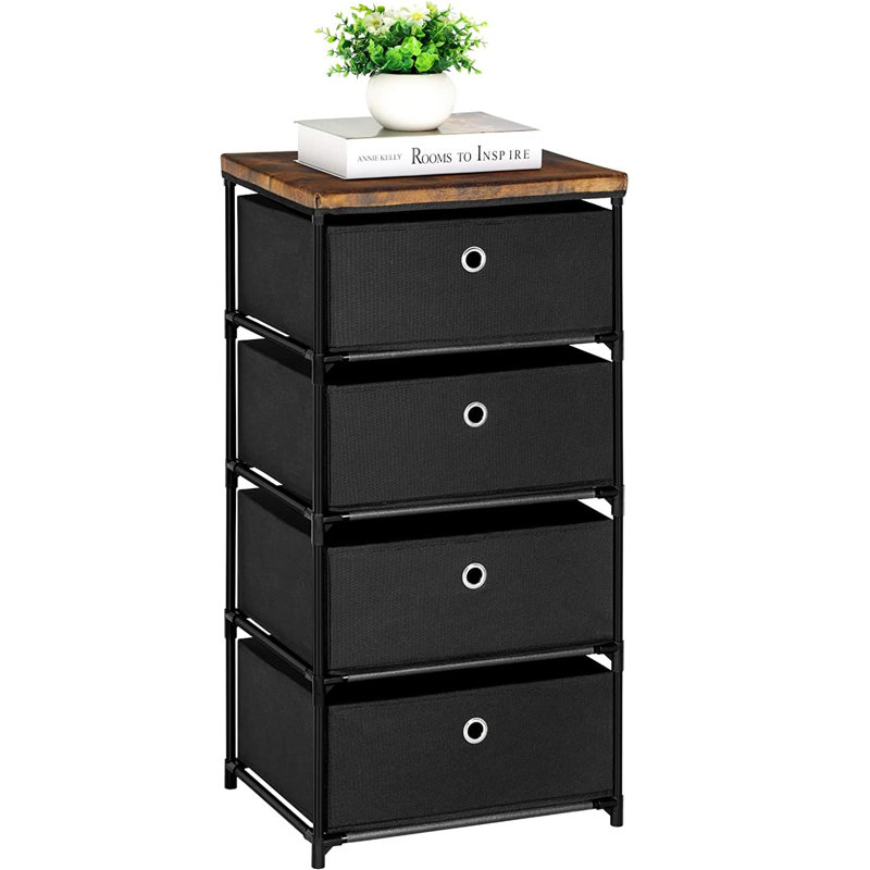 Xaviona 16.53'' W 4 - Drawer Dresser, Black