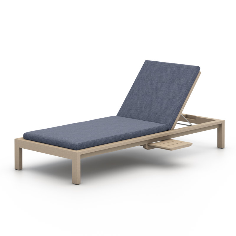 Sonoma Outdoor Teak Chaise Lounge, Faye Sand, Washed Brown
