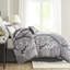 Édredon très grand 7 pièces gris en coton avec motif complexe et imprimé oreiller-125396530-125396532