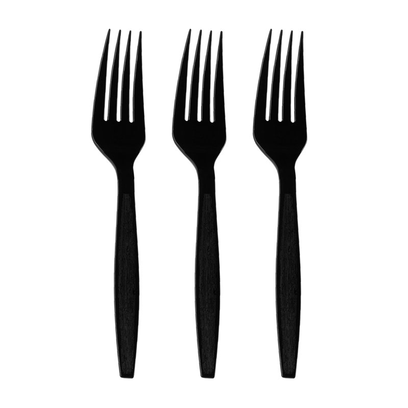 Fourchettes jetables en plastique noires