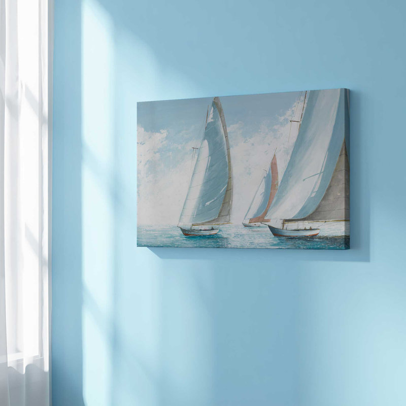 Voiles de bord de mer, Toile tendue sur cadre, H 12 po x l 18 po, Ne s’applique pas