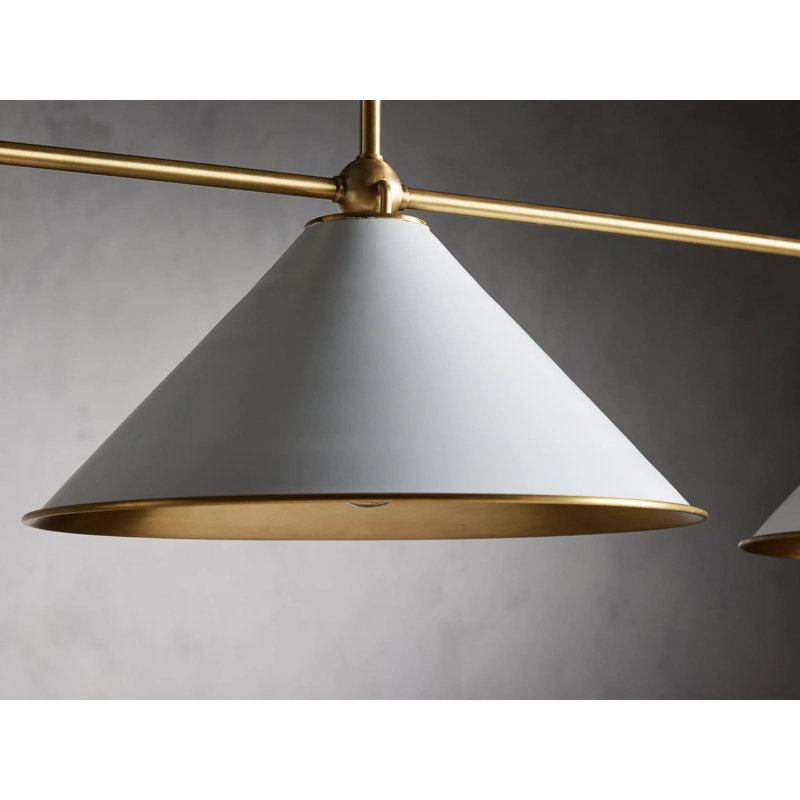 Liora Pendant Light – 15" Black and White Brass 3-Light Plug-In or Hardwired Cone Pendant Light for Kitchen Island, Dining Room, or Bar in Modern, Mid-Century, or Minimalist Style