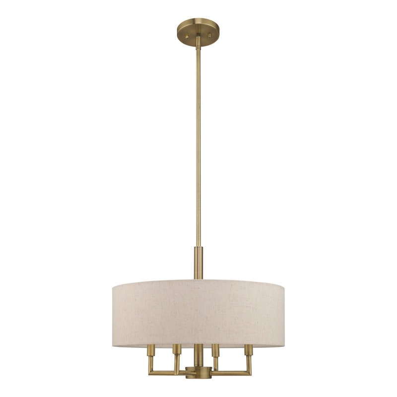 Flaire 4-Light Chandelier, Laiton antique