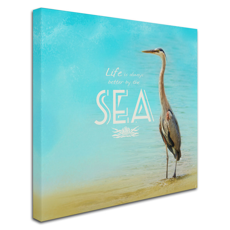 «Life is Better by the Sea» par Vidur, impression sur toile tendue, H 14 po x l 14 po
