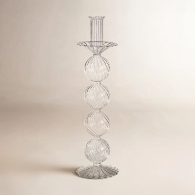 Adrienna Swirl Glass Candlestick Holder