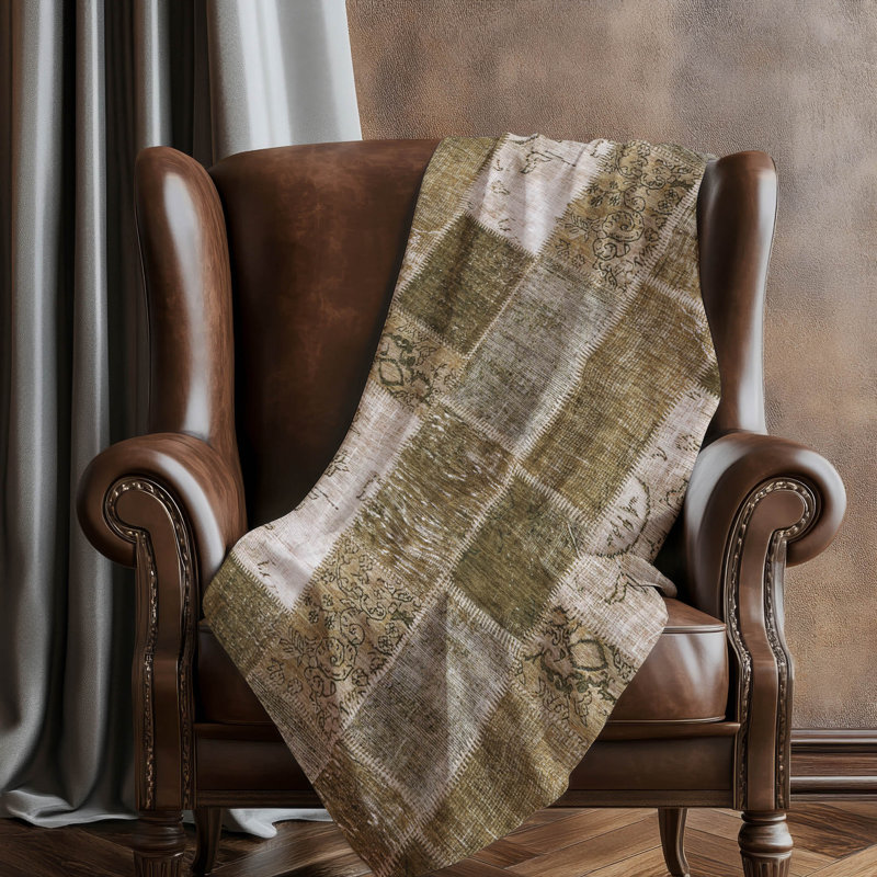 Jeté patchwork Addison Sherpa ASB631, Brun