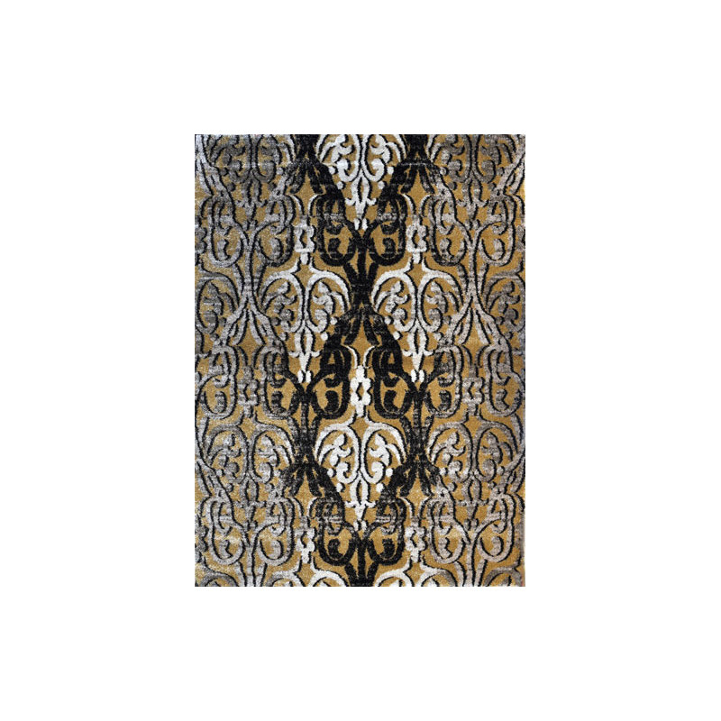 Tapis doré tissé à la machine, 7 pi 11 po x 9 pi 10 po