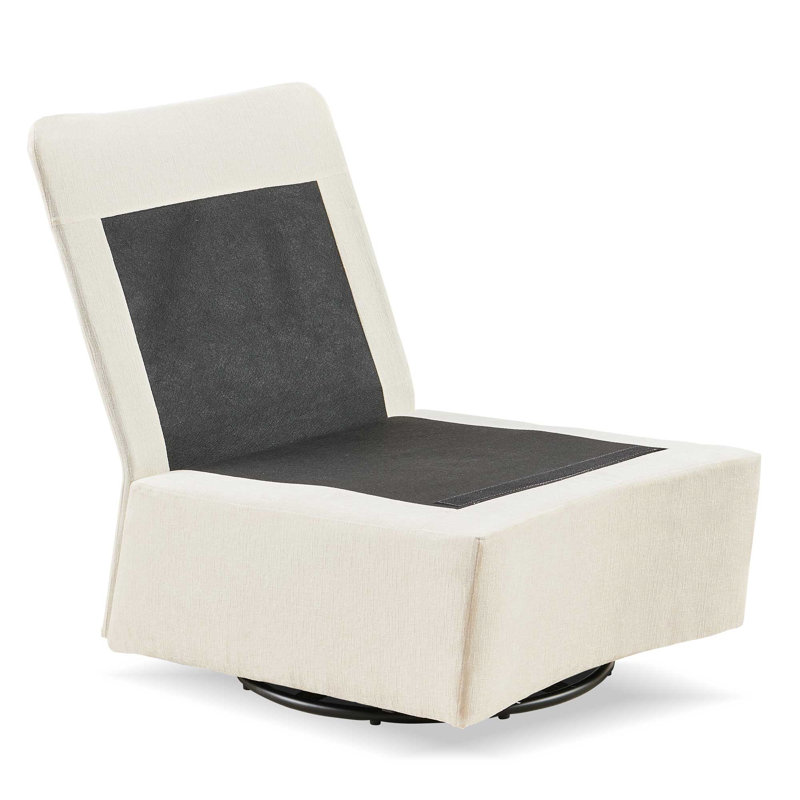 Fauteuil à bascule pivotant détachable en chenille simple 360, Blanc cassé