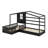 Wood House Bed, Solid L Structure with Fence and Slatted Frame for Sturdy Support and Elegant Design-1942571577