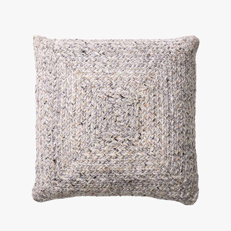 Indoor / Outdoor Geometric Square Cushion, Grey/Beige