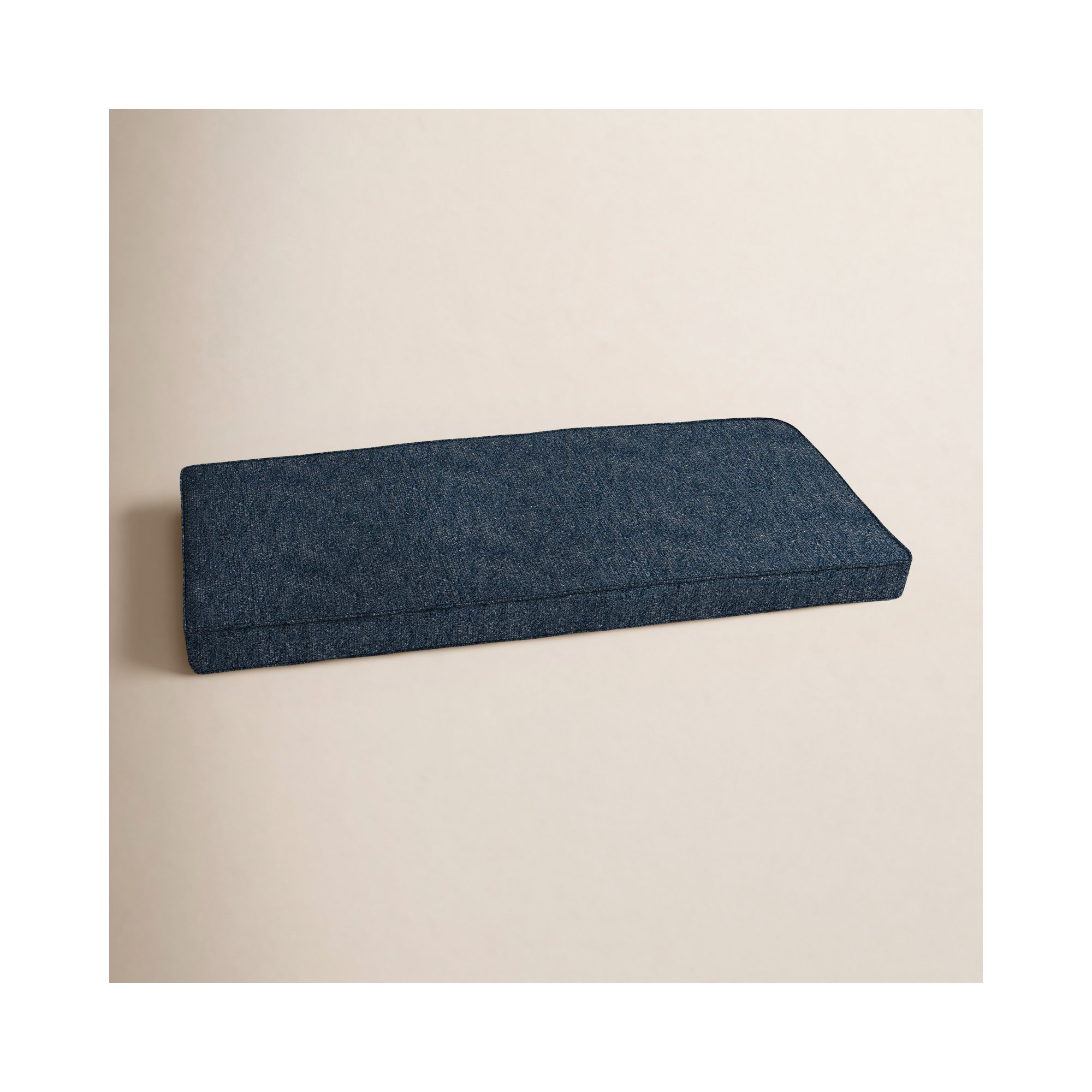 Elderflower Sunbrella Boucle Indoor/Outdoor Bench Seat Cushion, 2", Improve Indigo Sunbrella®, 17" W x 40" D