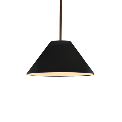 Radiance - Avola 1-Light Pendant - Muted Yellow - Matte Black - 15"W x 7.25"H - Dedicated LED - Rigid Stem