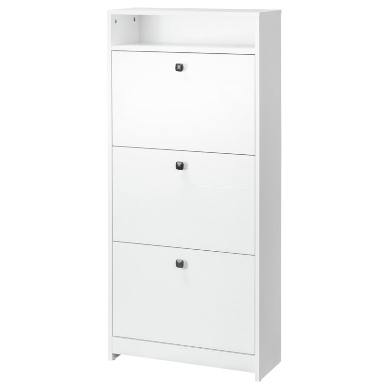 Shoe Cabinet, Shoe Storage Cabinet With 3 Large Fold-Out Drawers
