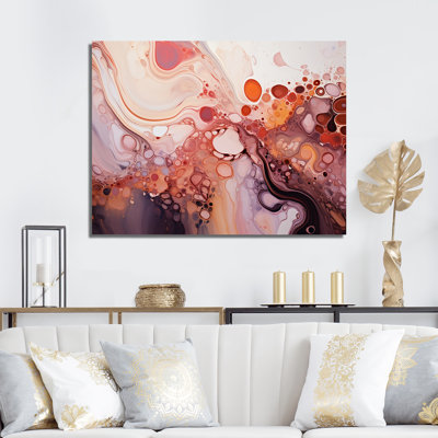 Encre liquide rose abstraite Galaxies II - encre liquide abstraite, art mural