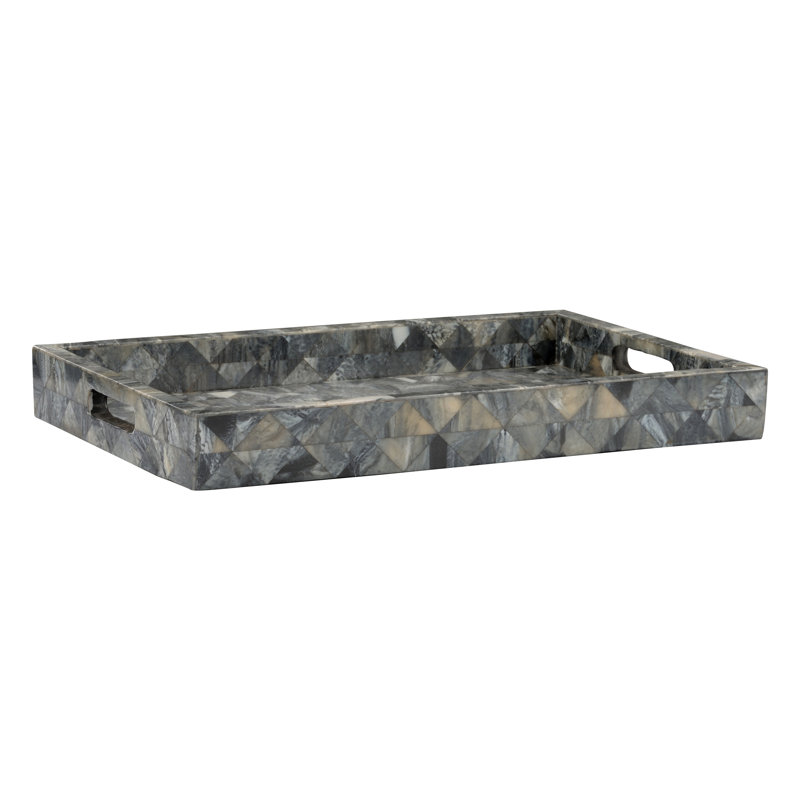 Greer Bone Decorative Tray, 18.25"W x 12.25"D x 2.5"H