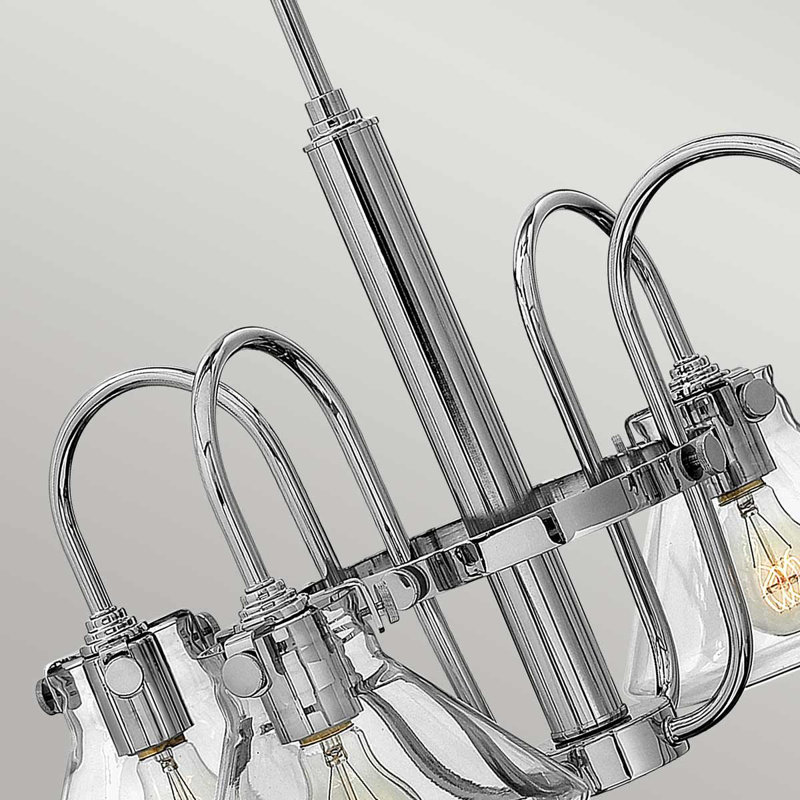 Redfern 4 - Light Shaded Chandelier, Chrome