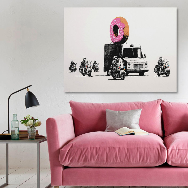 Superbe peinture décorative sur toile Banksy, 19,7 po x 27,6 po | 100% toile, cadre en bois | Impression numérique pour décoration intérieure moderne, unique et accrocheuse