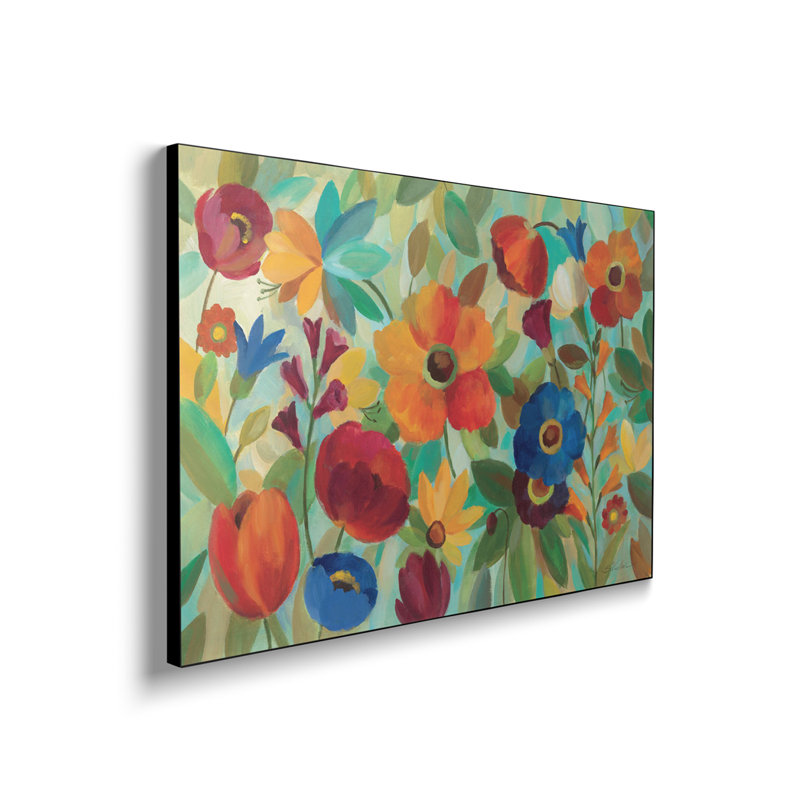 Reproduction d'art sur toile en métal, "Summer floral V" par Silvia Vassileva