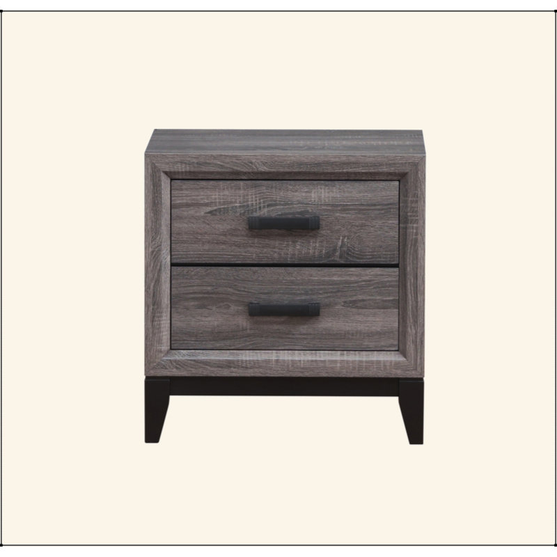 Élégante et sophistiquée table de chevet Mirage avec rangement spacieux et fabrication robuste, Noir/gris