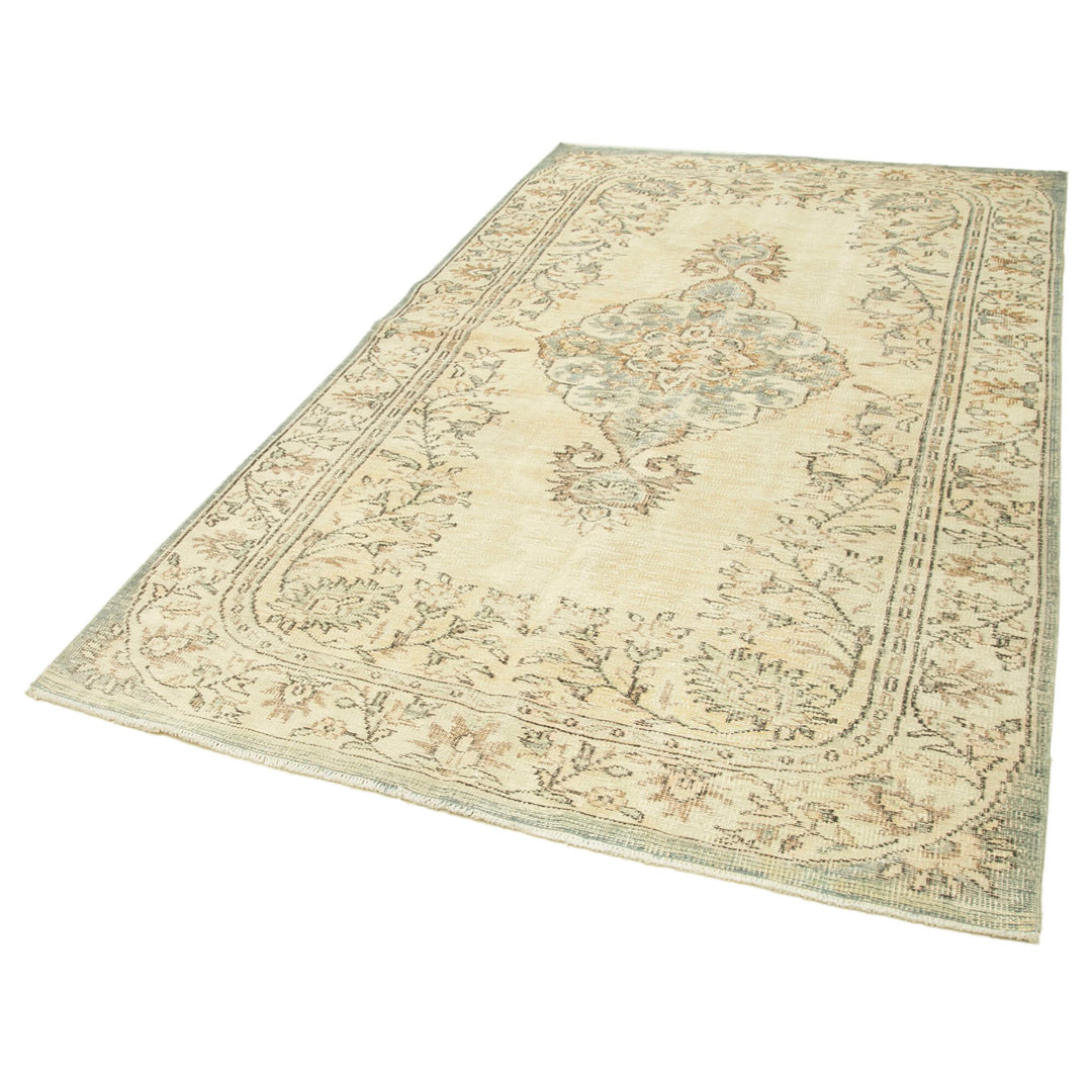 Vintage Beige Vintage Wool Handmade Area Rug