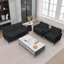 Causeuse en cuir rembourrée, fauteuil de chambre simple de style nordique rétro avec balcon-789845632
