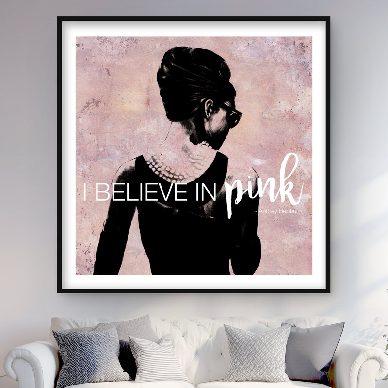 «I crois en rose», reproduction encadrée pour décor de femme, H 48 po x l 48 po, Noir