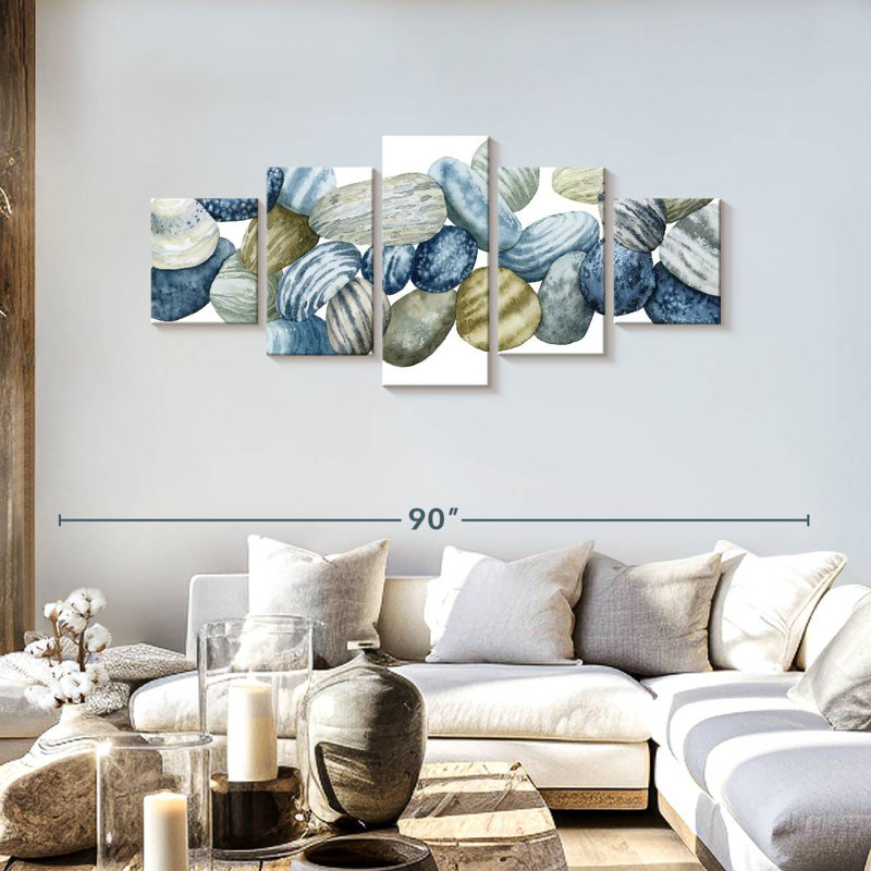 Found Pebbles III, 30" H x 68" W