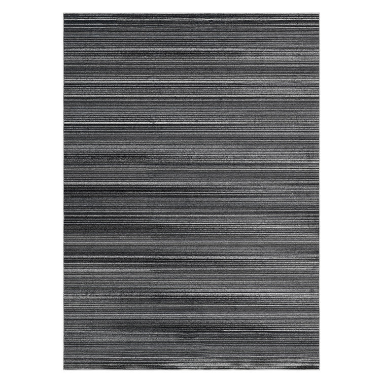 Modern Stripe Machine Washable Rug with Non Slip Rubber Backing, Neutral Printed Carpet, Soft Low Pile Non Shedding Floor Covering for Living Room, Bedroom