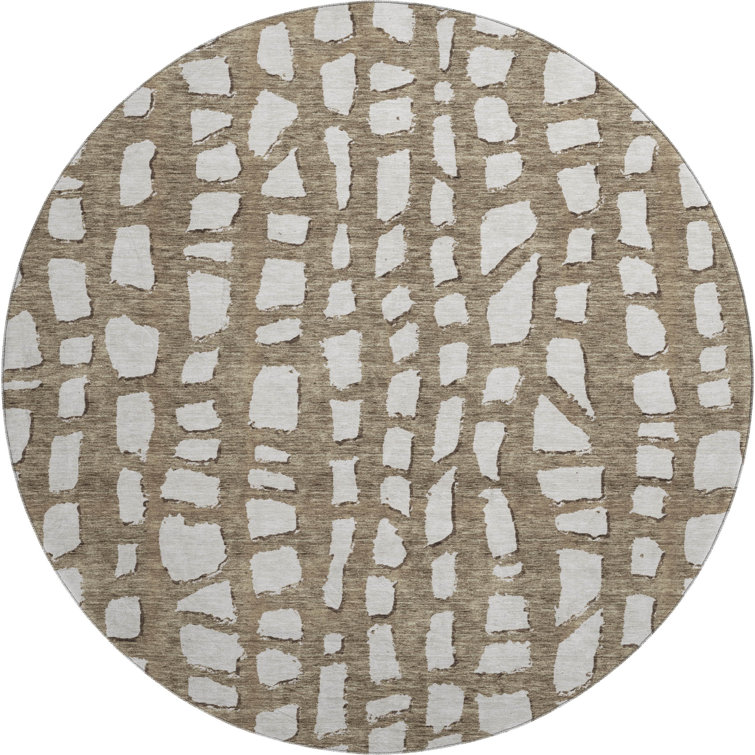 Premium Machine Washable Prisco Brown Rug