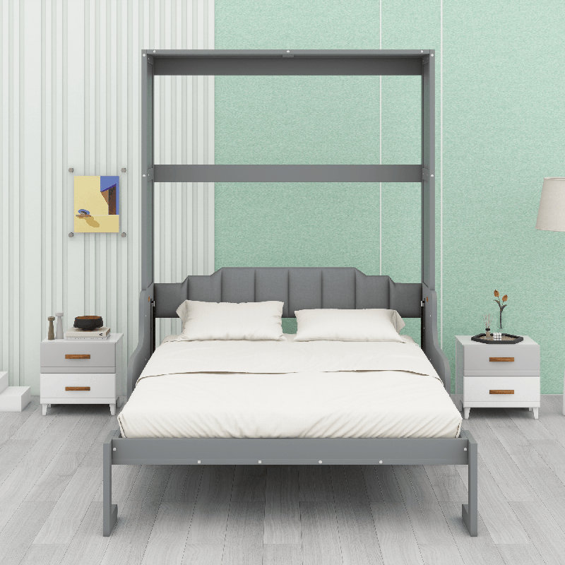 Murphy Bed With Cushion, Gray