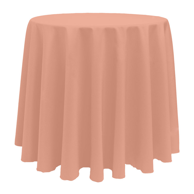 Solid Color Round Tablecloth, 1, Coral