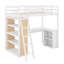 Lit mezzanine simple avec échelle, tablettes et bureau