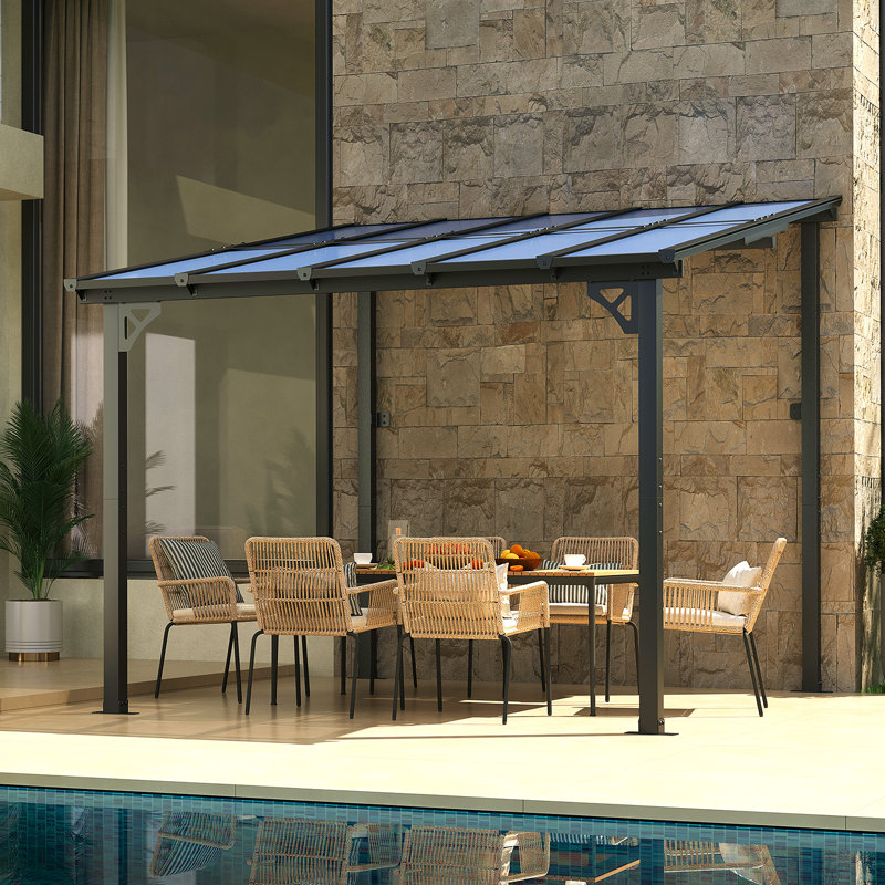 10 Ft. W X 10 Ft. D MetalPergola With Canopy, 10 Ft. W x 10 Ft. D
