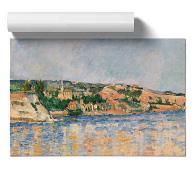 Village at the Water's Edge by Paul Cezanne - Frameless Print