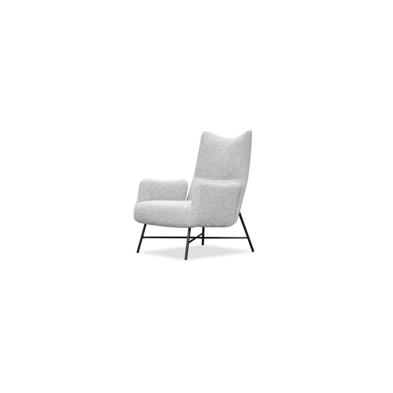 Chaise longue rembourrée Caraway, Tissu Putty Boucle