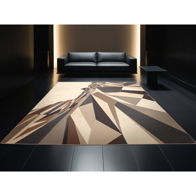 Tapis moelleux moelleux en forme de falaise à motif d'escalade rustique Ellman