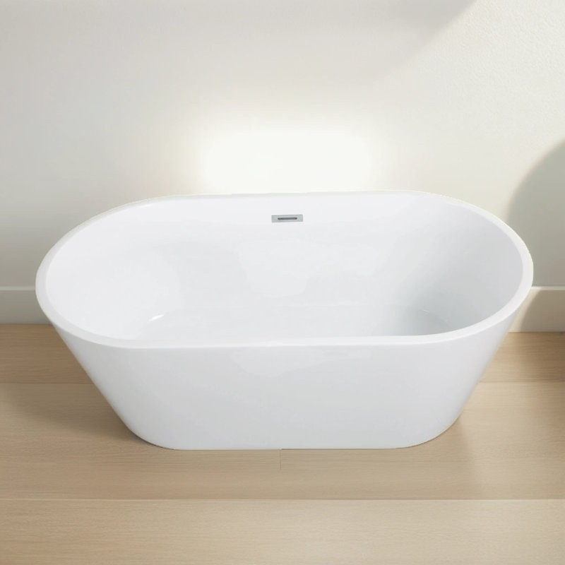 63'' x 31.1'' Freestanding Soaking Acrylic Bathtub